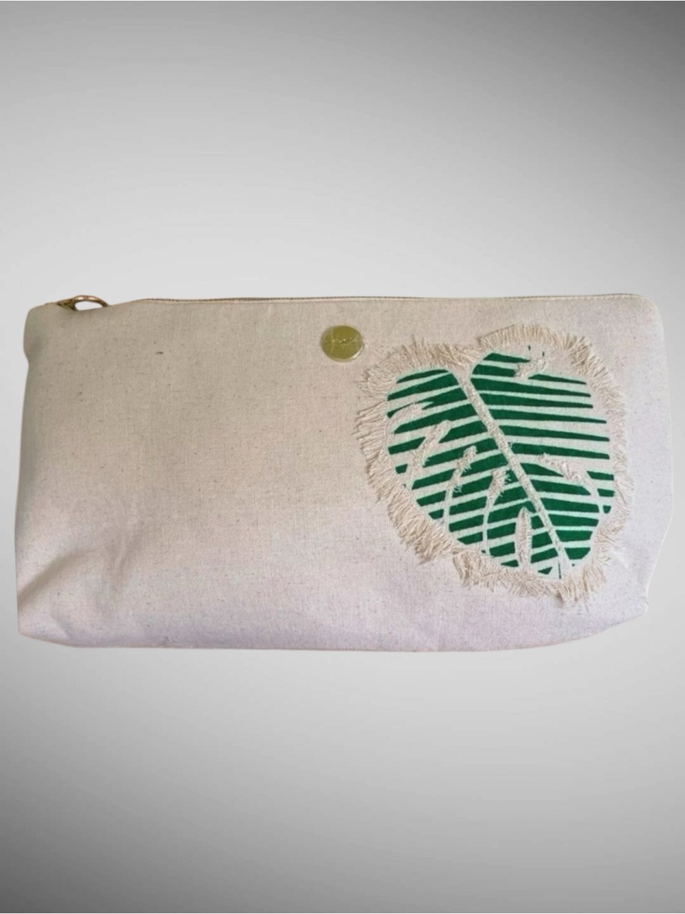 Dabney Lee Tropical Leaf Canvas Cosmetic Bag Travel Pouch NWT